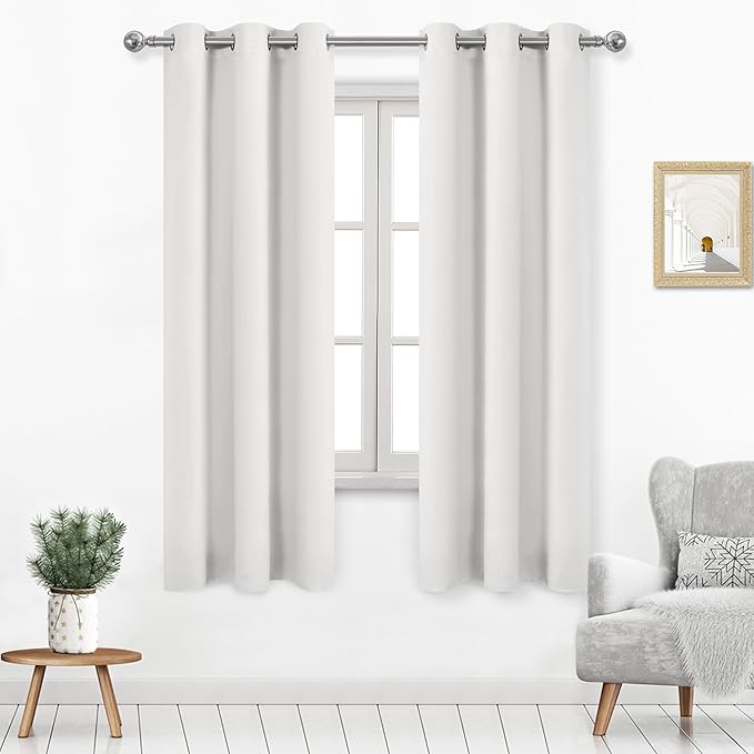 DWCN Room Darkening Curtains 63 Inches Long, Thermal Grommet Light Blocking by DWCN
