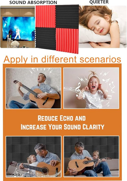 Acoustic Foams Panels 48 Pack 1" x 12"x 12" Sound Proof Foam Panels - Image 4