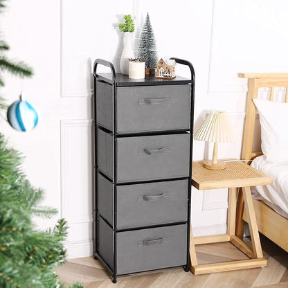MAX Houser 4 Drawer Fabric Dresser Tall Storage Tower, Dresser Chest - Image 2