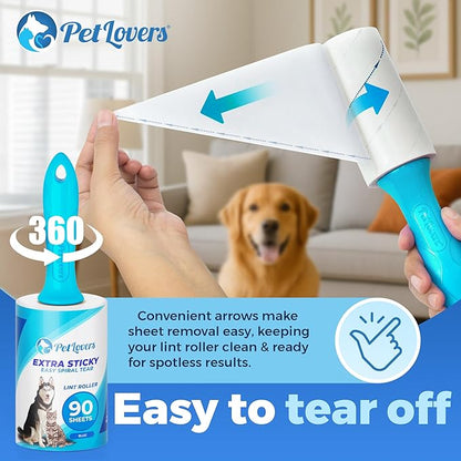 PetLovers Extra Sticky Lint Roller Mega Value Set 450 Sheets - Image 5