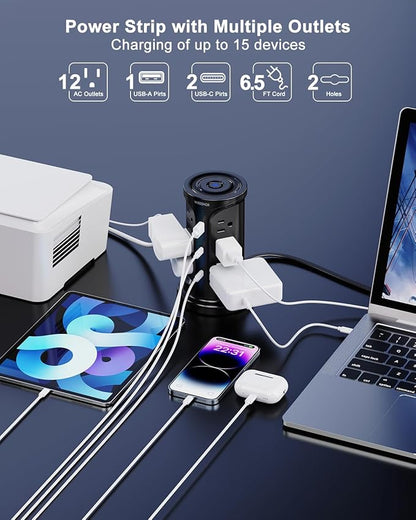 Tower Surge Protector Power Strip Flat Plug - Image 2