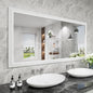 Amorho Bathroom Mirror, 60 X30 Inch White Thick Metal Framed Wall Mirrors by Amorho