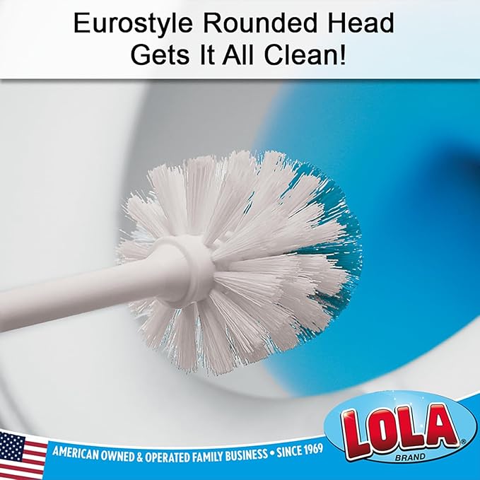Toilet Brush and Holder Set, by LOLA, 2 Pack, Classic Version, Durable Bristles - Image 3