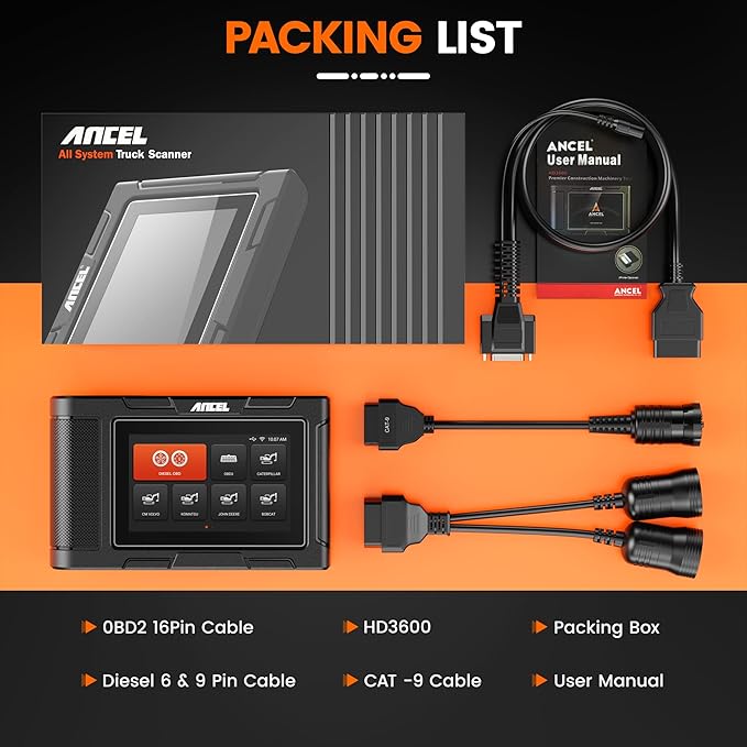 ANCEL HD3600 Heavy Equipment Diagnostic Tool - Image 9