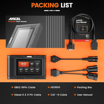 ANCEL HD3600 Heavy Equipment Diagnostic Tool - Image 9