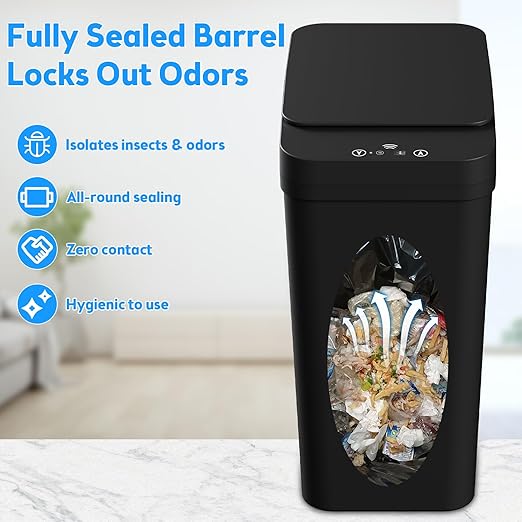 Bathroom Trash Can with Lid, 2 Pack 4 & 2.2 Gallon Automatic Touchless Garbage - Image 5
