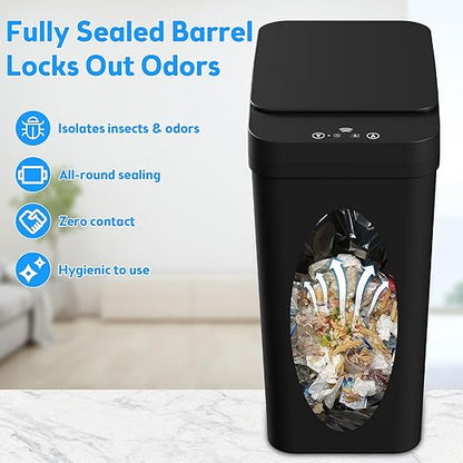 Bathroom Trash Can with Lid, 2 Pack 4 & 2.2 Gallon Automatic Touchless Garbage - Image 5