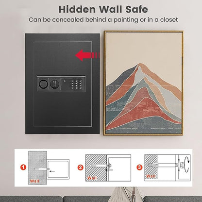 S AFSTAR Wall Safe Box, Electronic Digital Safe Box - Image 4