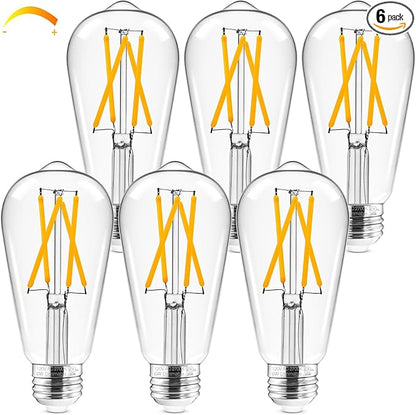 Hizashi LED Edison Bulbs Dimmable, E26 LED Bulb 60 watt, 2700K Soft Warm White by HIZASHI