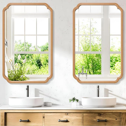 30"x48" Wood Bathroom Mirror for Wall, Large Wood Bathroom Vanity Mirror - Image 2