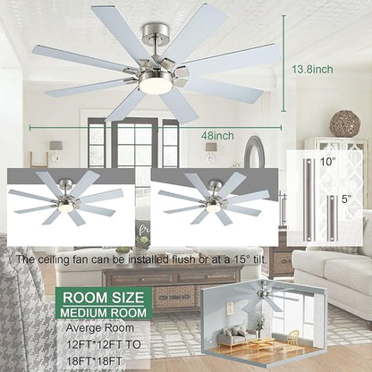 KNUN Nickel 48 Inch Ceiling Fans - Image 8
