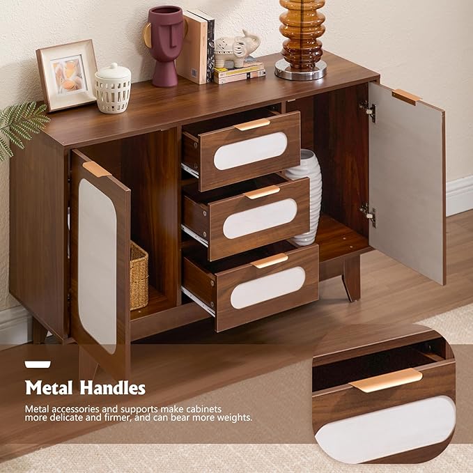 CANMOV Buffet Cabinet with Storage, Modern Wood Coffee Bar Sideboard - Image 5