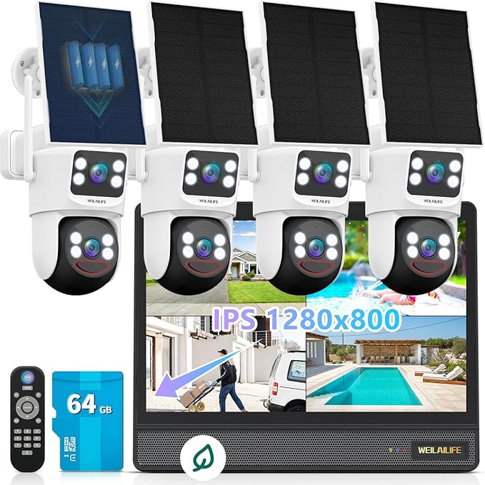 【All-in-One Security System】 Security Cameras Wireless Outdoor, WiFi Home Video by WEILAILIFE