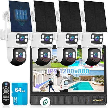 【All-in-One Security System】 Security Cameras Wireless Outdoor, WiFi Home Video by WEILAILIFE