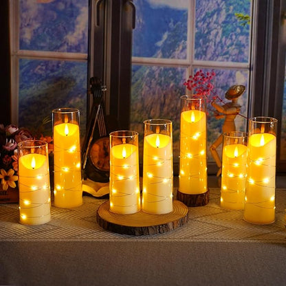 Flameless Candles with Embedded Star String, Battery Operated LED Pillar - Image 5