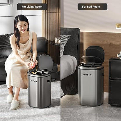 MRBIN Stainless Steel Adsorption Motion Sensor Trash Can Removable, 18L / - Image 9