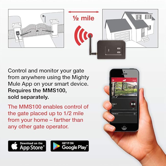 Mighty Mule Gate Opener, Solar and Smart Ready, Heavy Duty Automatic Gate Opener - Image 4