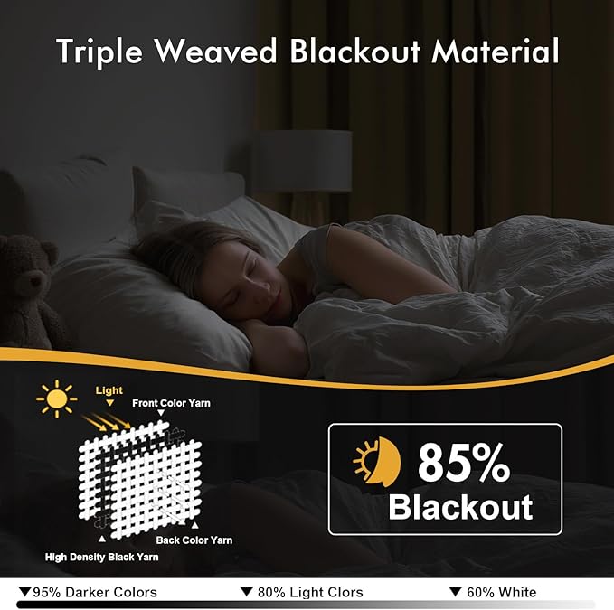 MIULEE Taupe Brown Blackout Curtains - Image 2