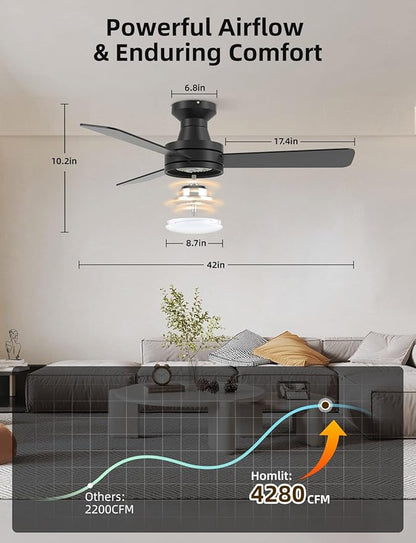 Homlit 42" RGB Ceiling Fan - Image 5