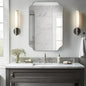 ANDY STAR Scalloped Bathroom Mirror, 24x36 Inch Brushed Nickel Rectangle Mirror by ANDYSTAR