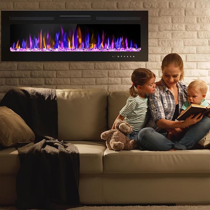 50" Electric Fireplace Wall Mounted and Recessed - Image 8