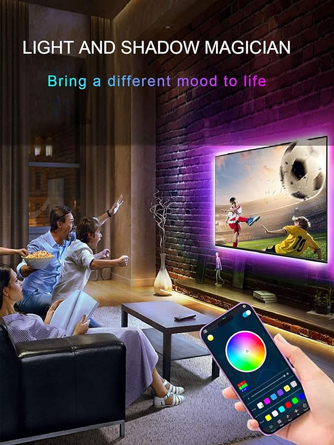 KANTUTOE LED Lights for TV, 16.4ft LED Lights for 45-75 Inch TVs, RGB TV - Image 6