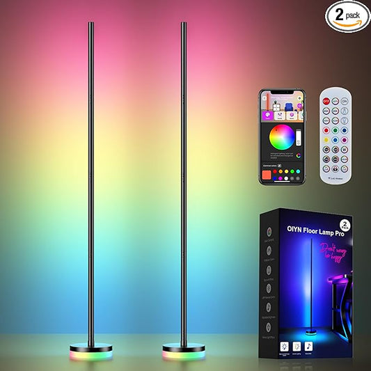 OIYN Corner Floor Lamp 2 Pack, RGBICW LED Corner Lamp by ShineYourWolrd