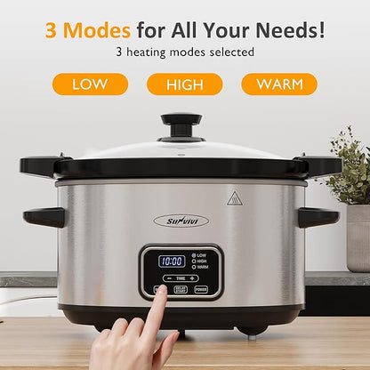 Sunvivi 4qt Slow Cooker, Programmable Slow Cooker - Image 3
