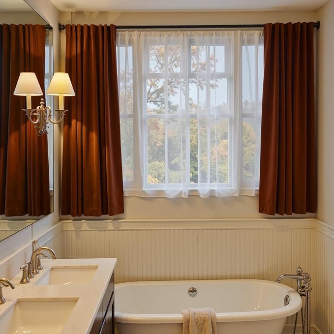 Lazzzy Velvet Blackout Curtains Thermal Insulated Room Window Drapes Super Soft - Image 6
