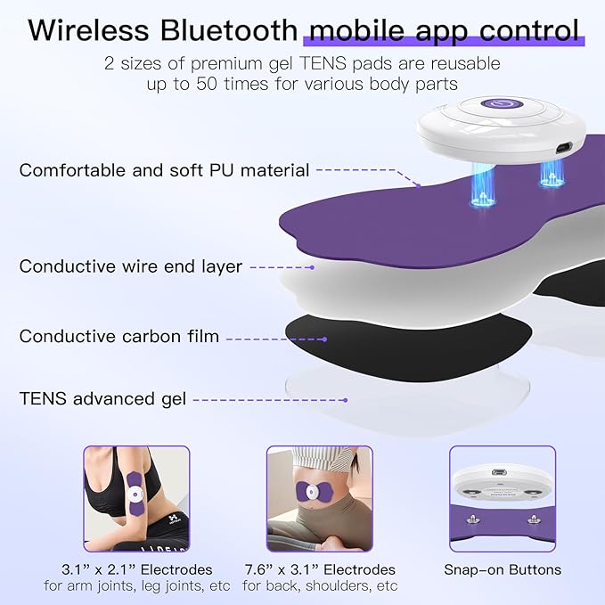 Wireless TENS & EMS Unit Back Pain Relief Massager - Image 2
