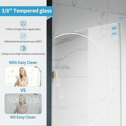 Shower Glass Panel, Frameless Walk in Shower Door - Image 2