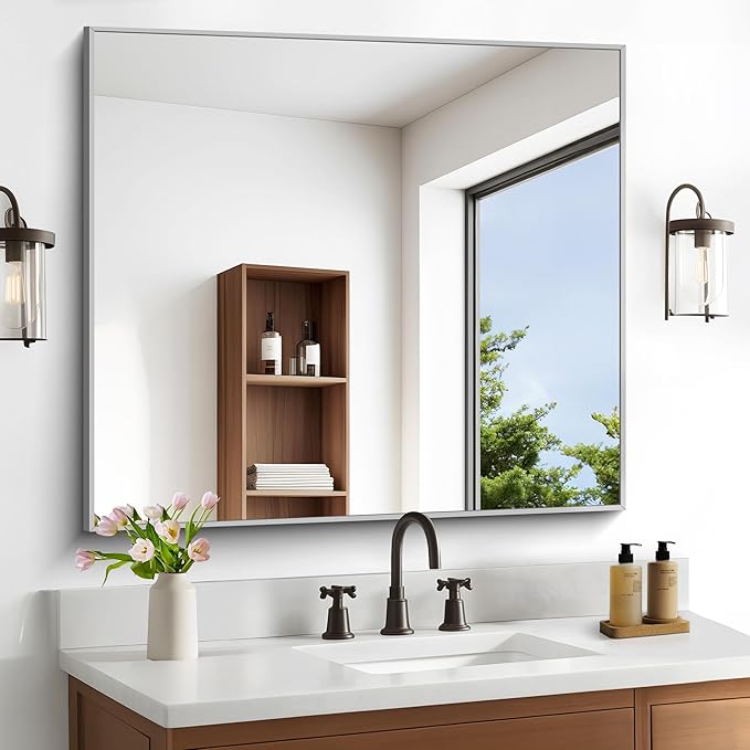 36" x 40"Bathroom Mirror, Decorative Rectangular Vanity Mirror - Image 3
