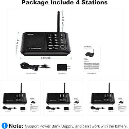 Wuloo Intercoms Wireless for Home 5280 Feet Range 10 Channel 3 Code, Wireless - Image 7