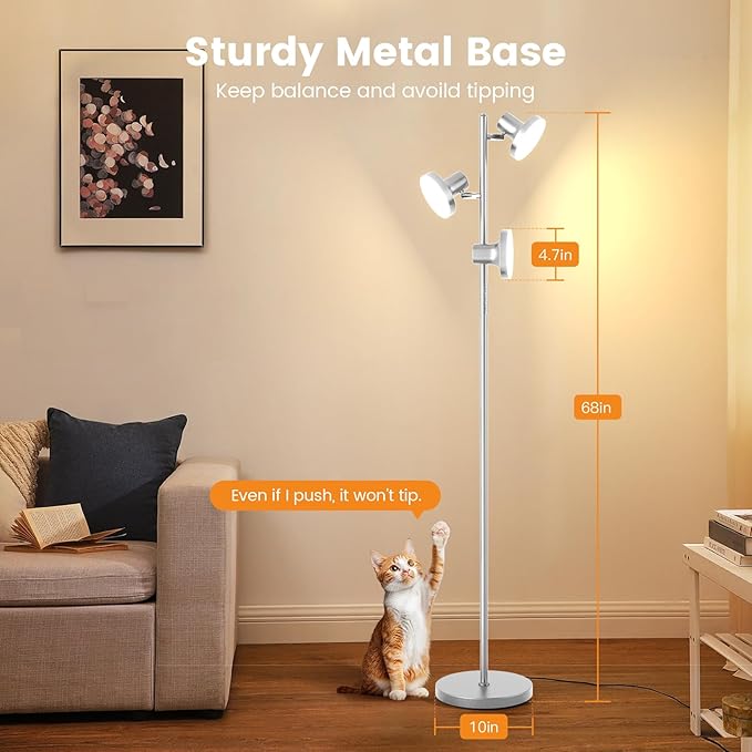 SIBRILLE 36W LED Tree Floor Lamp, Modern Dimmable Standing Lamp - Image 7