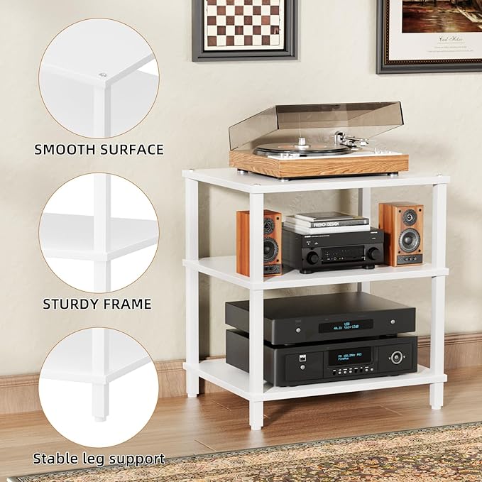 3-Tier AV Media Player Stand, Modern Stereo Cabine, Game Console Shelf - Image 7