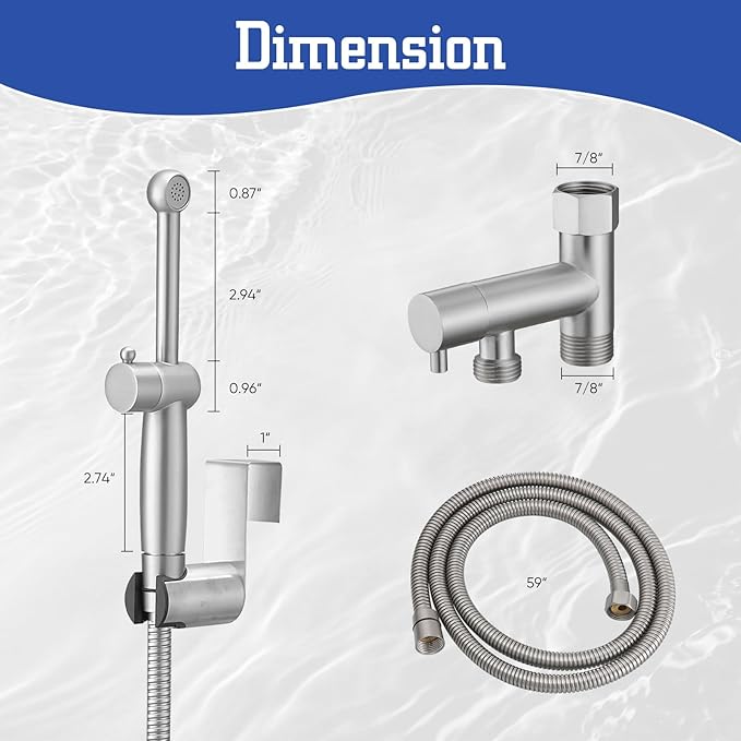 Brushed Nickel Handheld Bidet Sprayer Attachment - Image 2