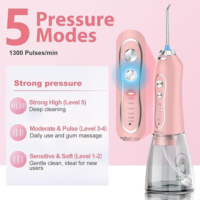 Water Dental Flosser Teeth Cleaner Pick, H2ofloss Cordless Portable Oral - Image 2