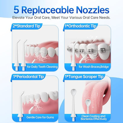 Portable Water Flosser for Teeth, Cordless Dental Flosser - Image 2