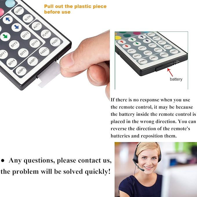 GALYGG 24 Key LED Strip Lights IR Remote Controller, Wireless Rectifier Control - Image 5