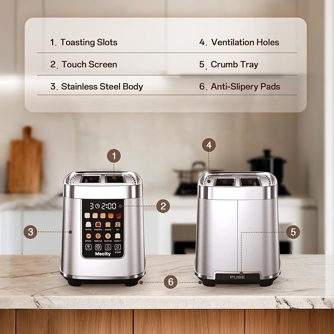 Mecity Motorized Toaster 2 Slice - Image 8