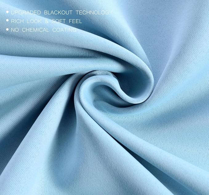 MIUCO Room Darkening Soild Grommet Blackout Curtains Panels - Image 4