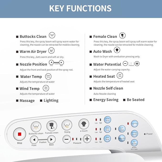KERDE Electric Bidet Toilet Seat, Bidets - Image 2
