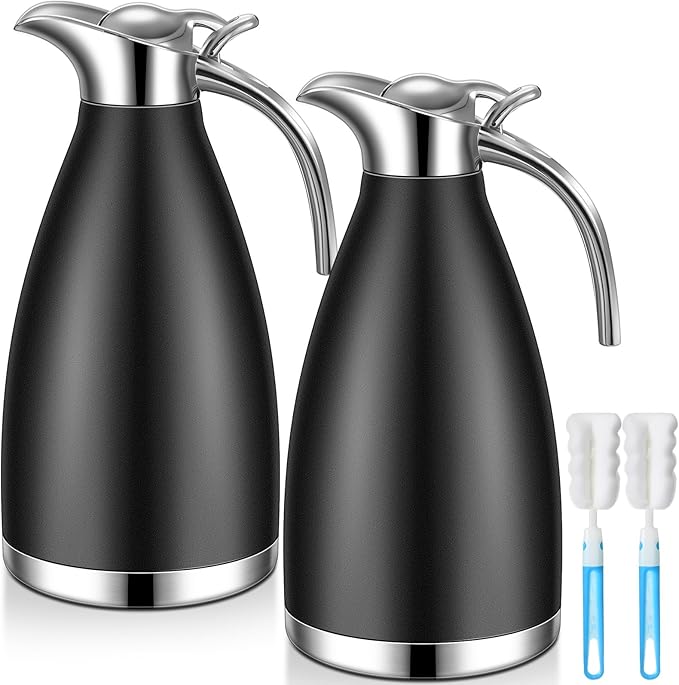 Uiifan 2 Pcs 68 oz Thermal Coffee Carafe Insulated Stainless Steel Coffee Carafe by Uiifan