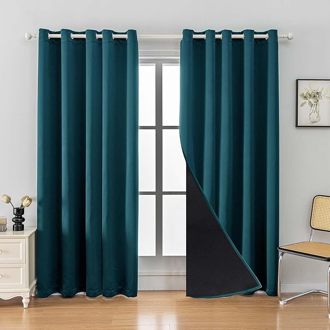 Anytime 100% Blackout Curtain 2 Panels Set, Thermal Insulated Window Drapes by Anytime