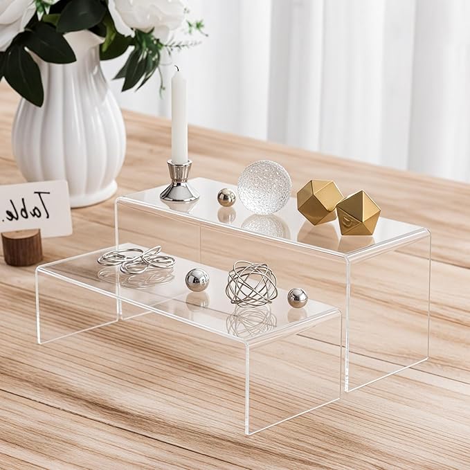 Chuangdi 2 Sets Acrylic Display Risers, Product Stand, Jewelry Display Riser - Image 3