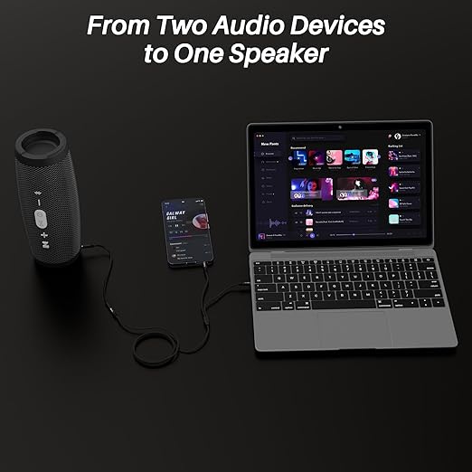 Kxable 1/8 Inch TRS Stereo Y Splitter Cable 6FT, 3.5mm Female to 2-Male - Image 2