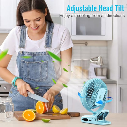 BESKAR Portable Clip on Fan Rechargeable, 4 Speeds Small Battery Operated Fans - Image 7