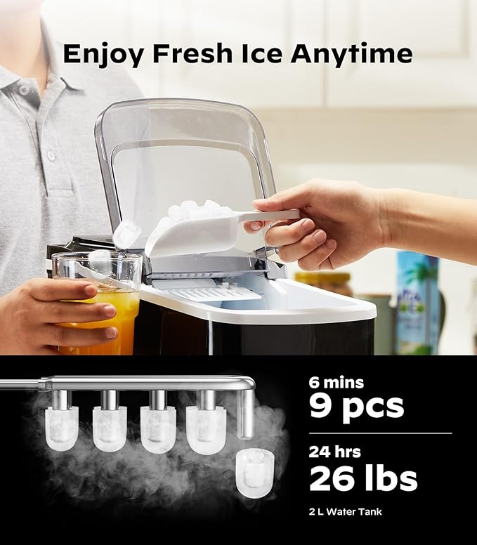 Silonn Smart Countertop Ice Maker, Compact Wi-Fi Ice Maker - Image 4