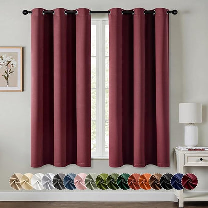 MIULEE Burgundy Red Blackout Curtains by MIULEE