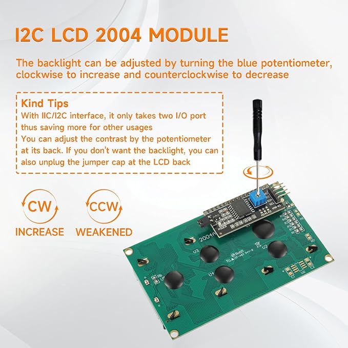HUAREW 2pcs I2C IIC TWI 2004 Serial LCD Display Module 20x4 Compatible - Image 4